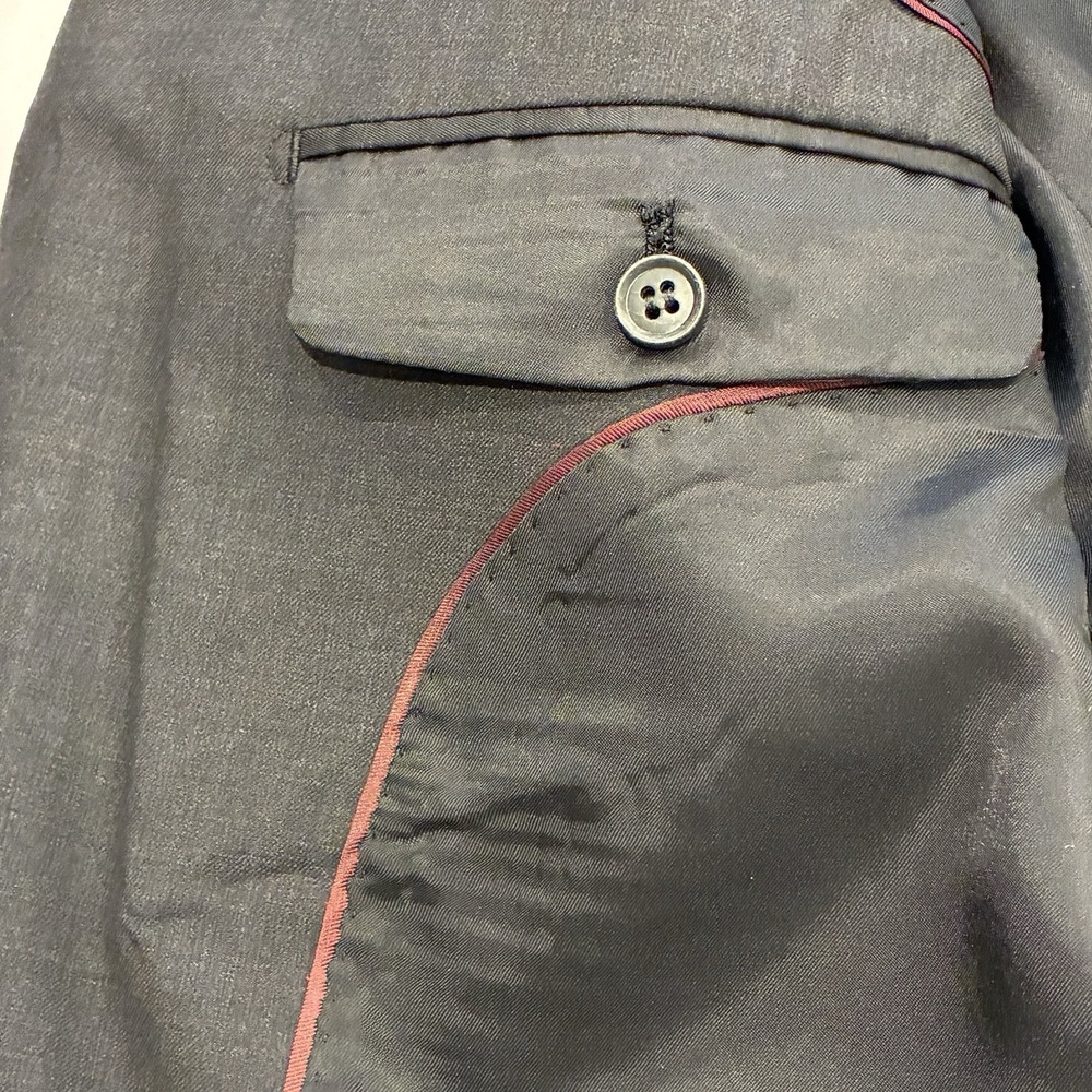 Santorelli Linea Blu Blazer 100% Super 140s ExtraFine Merino Wool Men 42R Black - Picture 7 of 16